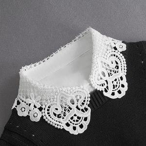 Women Fake Collar Half Shirt Ladies False for Black Woman Detachable Lace Lapel Faux Col Tie