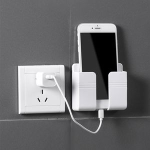 Wall Mount Phone Holder Adhesive Punch Free Wall Phone Bracket Home Bedroom Bathroom Kitchen Office Storage Organizer Racks