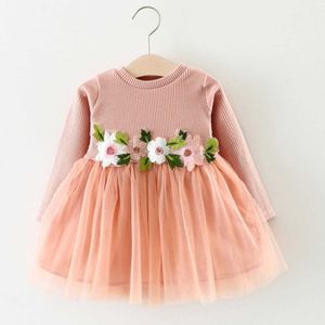 かわいい幼児の赤ちゃんガールフローラルチュチュー長袖プリンセスドレス2020夏のファッション服Q0716