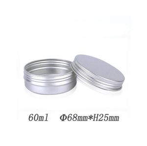 60ml Empty Aluminium Cosmetic Containers Boxes Pot Lip Balm Aluminum Jar Tin For Creams Ointment Hand Cream Packaging Box SN5315