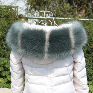 Qearlstar 2020 New Fur Collar Faux Raccoon Fox Fur Luxury Women Men Kids Scarf Coat Hood Dekor Works Wraps FY502 H0923