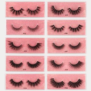 Grosso Natura Longo Eyelashes Eyelashes Extensões Macio Luz Artesanal Reusável 3D Lashes Falsos Curling Full Strip Acessório de Maquiagem Lash para os olhos Fácil de usar 10 modelos DHL