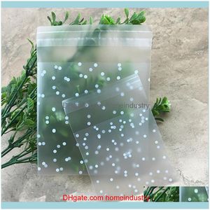 Gift Event Festive Supplies Home Gardengift Wrap Plastic Transparent Cellophane Polka Dot Candy Cookie Bag With Diy Self Adhesive P