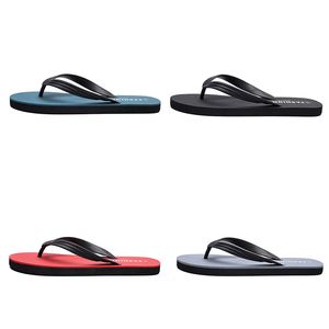 Män Slide Mode Slipper Blå Svart Casual Beach Skor Hotell Flip Flops Sommar Rabattera pris Utomhus Mens Tofflor