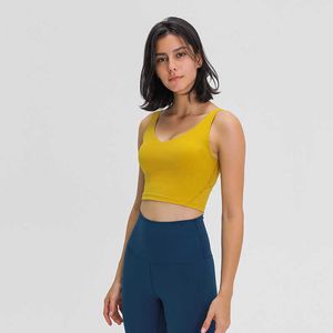 Sutiã feminino para ioga LU-109 Colete esportivo Tops fitness Roupa íntima sexy Regatas de cor sólida Roupas femininas Camisas com copas removíveis Sutiã para exercícios