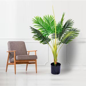 Dekoratif çiçek çelenkleri 50-123cm 36 tipler büyük tropikal palmiye platik bitkiler sahte dallar yaz yeşil gerçek dokunmatik balkon ev partisi de