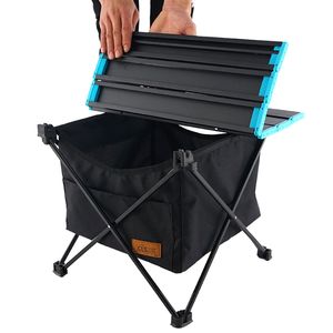 Wholesale outdoor camping kitchen storage for sale - Group buy Fashion Folding Table Outdoor Camping Oxford Cloth Kitchen Storage Net Bag Mesh Waterproof For Picnic Pocket Large Capacity