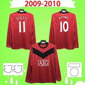 Manchester Long Manches Full Man Utd Retro Soccer Jerseys Vintage Owen Chemises de football Ronaldo Rooney Giggs Accueil Rouge Scholes Berbatov Nani Rafael Vidic