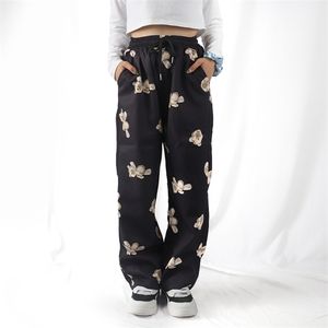 2021 Hip Hop Streetwear Harem Women Wide Leg Pants Male Casual Butterfly Print Sweatpants Harajuku Jogging Men Trousers X0723