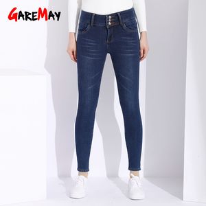 Kvinnor jeans med hög midja sammet mamma stretch vintage varma kvinnor plus storlek denim kvinna skinny jean femme 210428