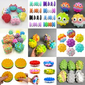 3D Finger Decompression Toy Bubble Silicone Pinch Ball Childrens Puzzle Cube Pineapple Cute Shape