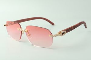 Direct sales medium diamond sunglasses 3524024 with tiger wooden temples designer glasses, size: 18-135 mm