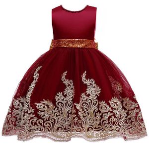 2-10 anni adolescenti Ragazze vestono la festa nuziale Principessa Natale Dresse per ragazza Costume da festa per bambini Cotone Party girls Abbigliamento Q0716