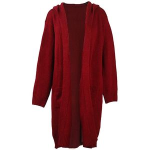 Długie swetry dla kobiet Casual V-Neck Oversize Zgładne Pullover Cardigans Kurtka Płaszcz gruby sweter Sweter Outwear 210527