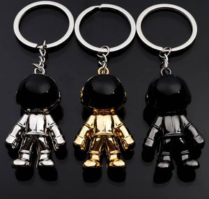 Astronaut Keychain Pendant Creative Space Robot Keyring Alloy Car Key Holder Charms Gifts Black Gold Silver