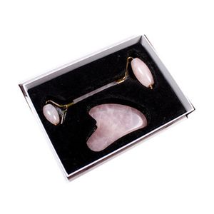 Natural crystal jade jewel roller massager scraping board set gift box beauty face-lift