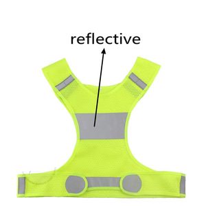 Gilet sportivi Tessuto poliestere Gilet riflettenti notturni traspiranti Personalizzabile Giallo Arancione Design corto Gilet da ciclismo da corsa all'ingrosso GYL72