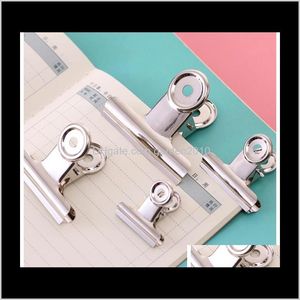 Forniture per l'archiviazione Clip rotonde con impugnatura in metallo Sier Bulldog Clip per banconote in acciaio inossidabile Cancelleria per ufficio Wen6550 Lfnp8 Boy2P