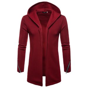 en's Wool & Blends New autumn winter men cardigan pure color coat hooded European American style trench dropshipping gift top coat fashion clothes