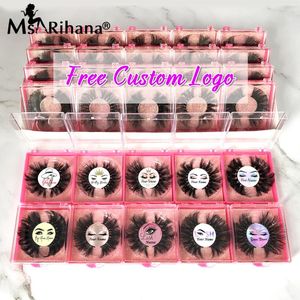 False Eyelashes Free Custom Logo 8D Mink Bulk Items Wholesale Lots Dramatic Fluffy 25MM Lashes Boxes Vendor Cruelty Makeup