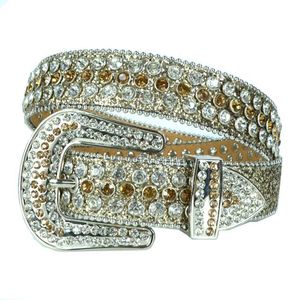 Designer Bälten 2021 Anpassade Mens Western med Fashion Cowboy Bling Rhinestone Studded Design Leather Belt