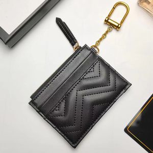 Unisex Designer Key Pouch Fashion Cow leather Purse keyrings Mini Wallets Coin Credit Card Holder 5 colors keychain with box