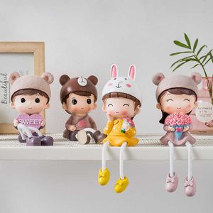 Creative Wall Hanging Foot Doll Couple Suit Rasin Model Living Room Bookshelf Cafe Home Decoration Children Easter Brithday G 210607