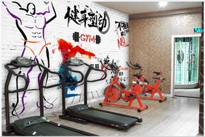 Photo personalizado wallpapers 3d murais papel de parede para sala de estar esportes ginásio fitness clube yoga estúdio ferramentas fundo parede pintura mural decoração