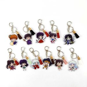 Inuyasha Brelok Człowiek Akrylowy Klucz Łańcuch Kobiety Klucz Uchwyt Pary Keyring Anime Key Ring Girl Wisiorek Porte Clef Higurashi Kagome G1019