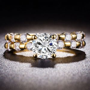 Diamond Combination Ring Ping Ping Silve Gold noivado de casamento c￺bico an￩is de zirc￣o casal j￳ias de moda de moda e areia