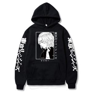 Heta tokyo revengers hoodie anime manjiro sano grafisk hoodie för män sportkläder cosplay kläder y0802 y0809