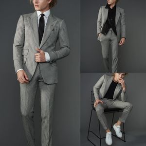 Abiti da uomo monopetto a righe casual business in due pezzi Abiti da lavoro su misura per abiti da sposo slim fit