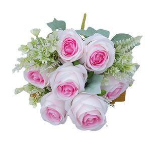 人工ローズフラワーブーケ結婚式の花嫁のブライダルブライドメイド偽のバラの花バレンタインデーの記念党の装飾