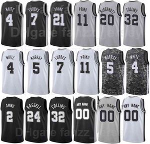 Bay Bayan Çocuk Serigrafi Baskılı Tony Parker Formaları 9 Basketbol Manu Ginobili 20 Bruce Bowen 12 David Robinson 50 Tim Duncan 21 Thaddeus Young Al-Farouq Aminu 5