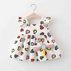 Summer Baby Girl Clothes Toddler Dress born Heart-shaped Print For 0-24M 210515