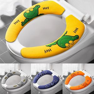 Universal Toilet Seat Cover Soft Cartoon WC Paste Sticky Seat Mat Washable Bathroom Warmer Lid Covers Pad Cushion