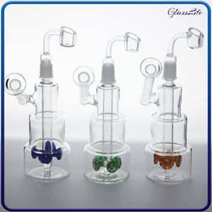 Rökning Glas Bong Hookah Pipe Heady DAB Oil Rigs Waterpipe med 14mm Joint Recycler Wax Quartz Banger Nail Accessory Gift