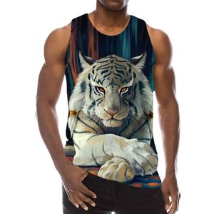 Mäns djur grafisk ärmlös 3d topp semester tees beast tank toppar gym boys streetwear novelty vest