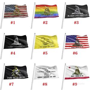 Home Party Supplies Banner Flags90*150cm US Flag Garzden Flags Don't Tread on Me Snake Gadsden FlagZC304 Seeschiff