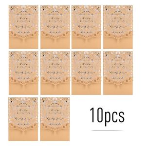 10 Stück Perlenpapier, florale Einladungskarten, Grußkarten-Sets, Halter für Hochzeit, Geburtstag, Party, Jahrestag