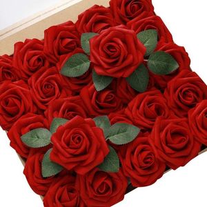 Decorative Flowers & Wreaths Roses Artificial Real Looking Fake With Stem For Wedding Bouquets Centerpieces Arrangement Party Home Decor DIY