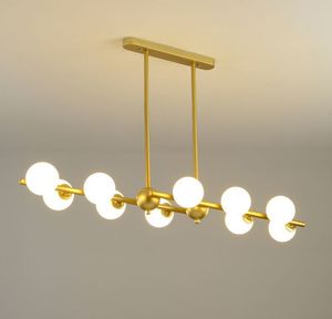 Lâmpada de pingente de vidro moderno nórdico G9 LED Candelabro Iluminação para sala de estar sala de jantar