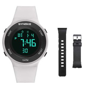 Synke Sport Sport Watches Homens Mulheres Digital Relógio LED Alarme Impermeável Fino Eletrônicos Relógio Homens Relógios Relogio Feminino G1022