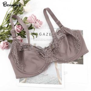 Beauwear Große BHs C D DD E Cup für Frauen Bügel Nicht gepolsterter BH Damen Sexy Full Cup Unterwäsche Plus Size BH 211110