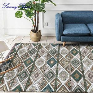 SunnyRain piece Fleece Print Geometric Morden Christmas Area Rugs For Living Room Kitchen Rug Carpets