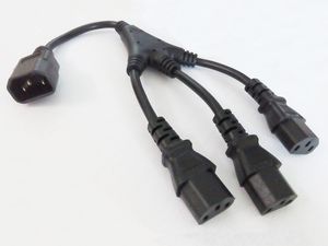 10A / 250V Przewód zasilacza, IEC 320 C14 Mężczyzna do 3 x C13 Kabel rozdzielacza Y 31 cm / 1 sztuk