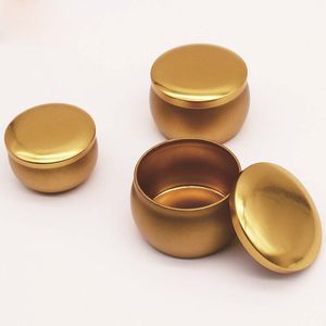 Scented Candle Jars Gold Silver Empty Round Tinplate Can DIY Handmade Tea Food Candy Table Accessories Storage Box With Lid GGA5145