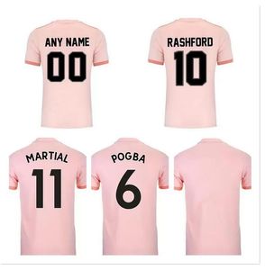 2018 2019 Retro Alexis Pogba Rashford Away Pink Soccer Jersey 18 19 United Adult Man Vintage Football Shirt Classic Uniform Utd