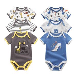 3pcs / lot unicorn baby pojke kläder född tjej 100% bomull 0-12m bodysuits tjejer kläder roupas de bebe 210816