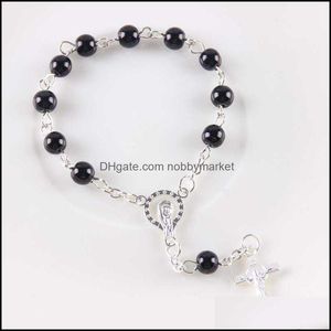 Link, Chain Bracelets Jewelry 6Mm Glass Pearl Catholic Rosary Bracelet Beads Decade Many Colors 12 Pcs/ Lot 210619 Drop Delivery 2021 Tsbjv